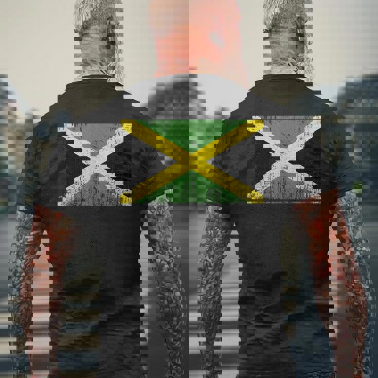 ヴィンテージ ジャマイカ バナー ファン ジャマイカ 国旗 レトロ メンズTシャツ バックプリント 高齢者への贈り物