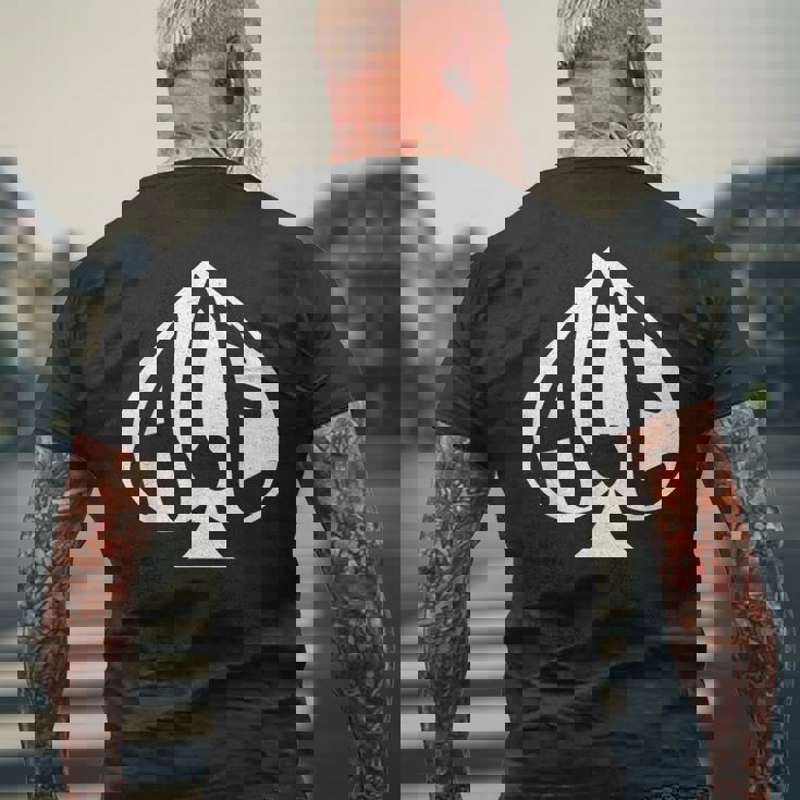 ヴィンテージ スペードのエース テキサスホールデム トランプ メンズTシャツ バックプリント 高齢者への贈り物