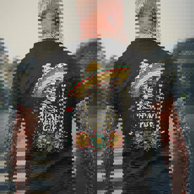 ヴィンテージ チカーノ Día De Los Muertos メンズTシャツ バックプリント 高齢者への贈り物