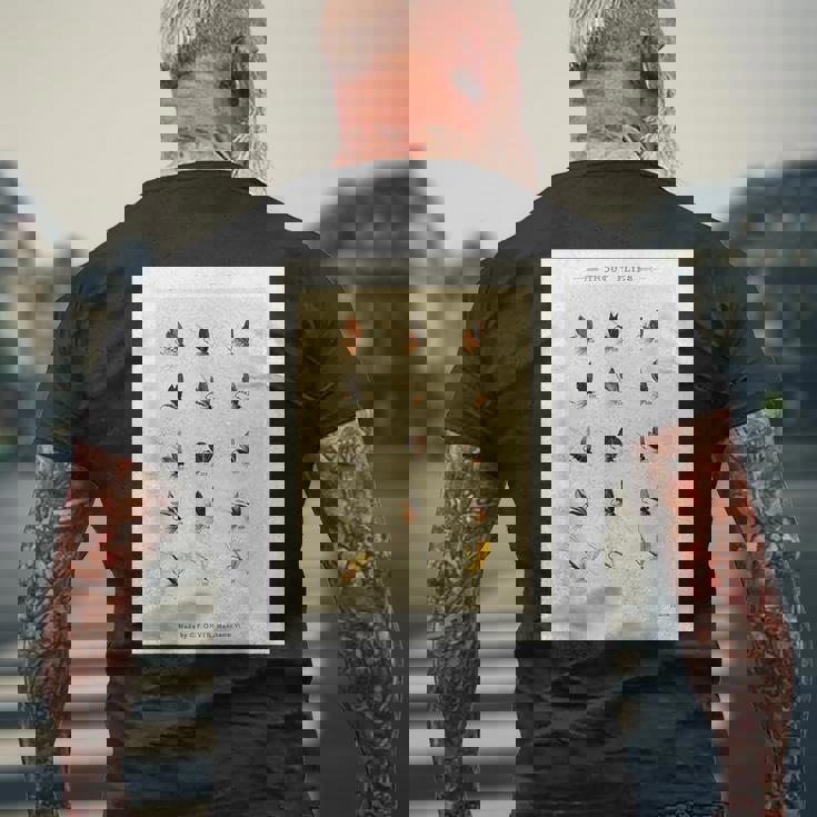 ヴィンテージ トラウトフィッシング フライ メアリーオービス フィッシャーマンアート メンズTシャツ バックプリント 高齢者への贈り物