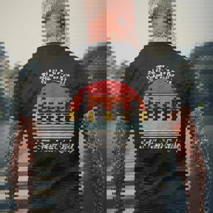 ヴィンテージ レトロ クレイジー キャット & プラント レディ サボテン 多肉植物 ママ メンズTシャツ バックプリント 高齢者への贈り物