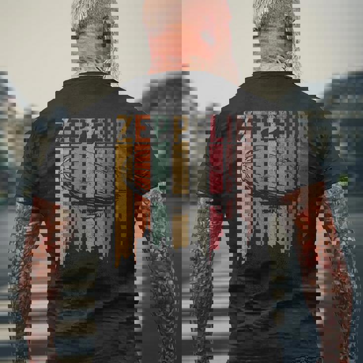 ヴィンテージ レトロ ツェッペリン 飛行船 アンティーク調 メンズTシャツ バックプリント 高齢者への贈り物