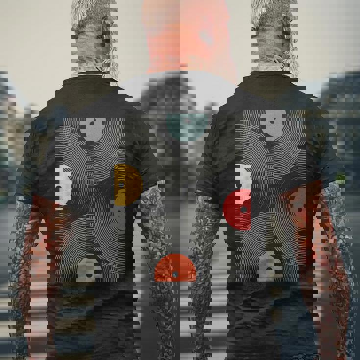 ヴィンテージ レトロレコード レコード モダンアート メンズTシャツ バックプリント 高齢者への贈り物