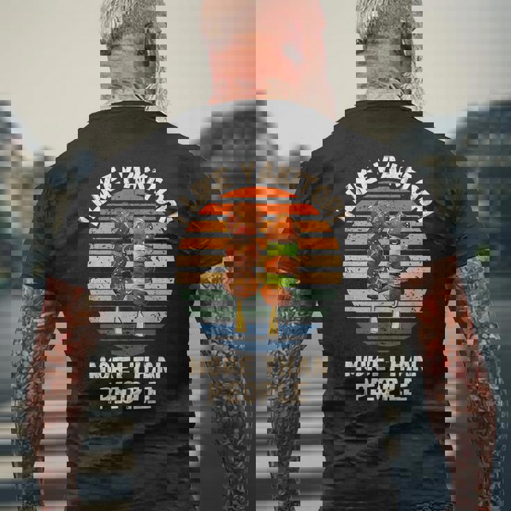 ヴィンテージ 人より焼き鳥が好き レトロ 焼き鳥 メンズTシャツ バックプリント 高齢者への贈り物