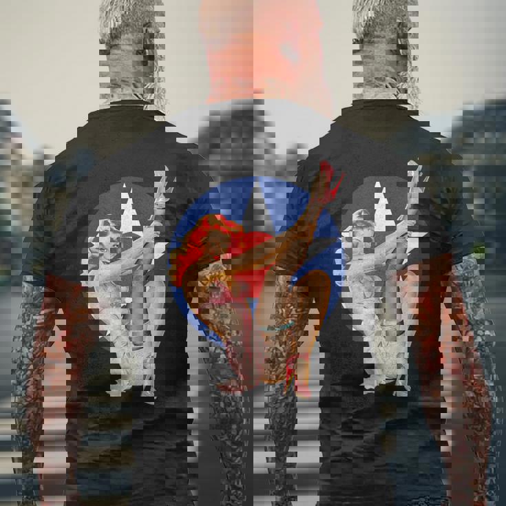 ヴィンテージ 愛国心ピンナップガール メンズTシャツ バックプリント 高齢者への贈り物