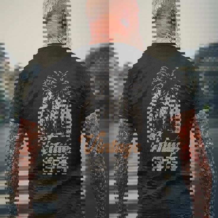 ヴィンテージ1975 パームツリー 50歳の誕生日 メンズTシャツ バックプリント 高齢者への贈り物