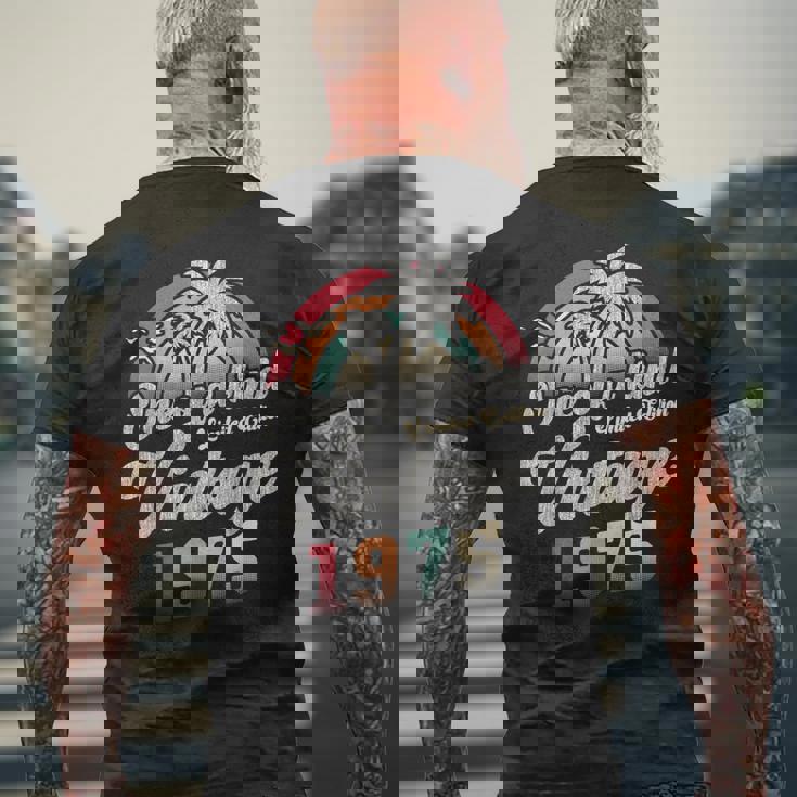 ヴィンテージ1975バースデー50年パームツリー レトロ メンズTシャツ バックプリント 高齢者への贈り物