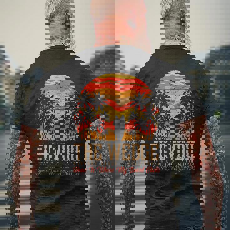 ヴィンテージウェッジバッジサーファーレトロサーファーバイブ メンズTシャツ バックプリント 高齢者への贈り物