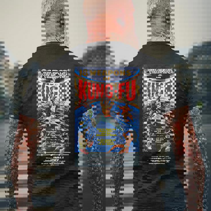 ヴィンテージカンフー格闘技 映画レトロギフト メンズTシャツ バックプリント 高齢者への贈り物