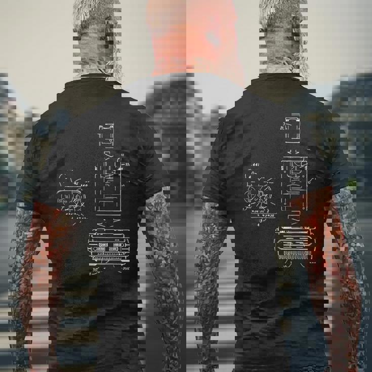 ヴィンテージゲーム図 Tvビデオゲームコンソール レトロチャート メンズTシャツ バックプリント 高齢者への贈り物