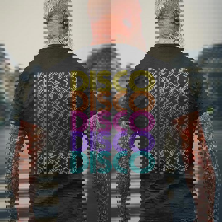 ヴィンテージスタイル ダンシング レトロ ディスコ メンズTシャツ バックプリント 高齢者への贈り物