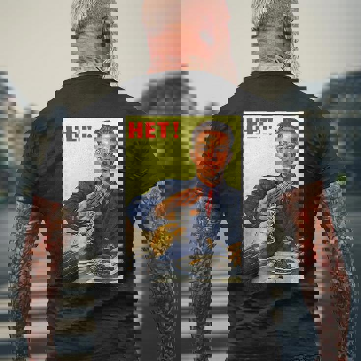 ヴィンテージソビエトロシアソ連プロパガンダno Alcohol ポスター メンズTシャツ バックプリント 高齢者への贈り物