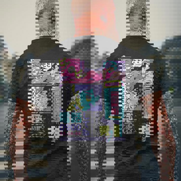 ヴィンテージ・アニメ・スタイル ミッドナイト・ジャパン・マンガ メンズTシャツ バックプリント 高齢者への贈り物