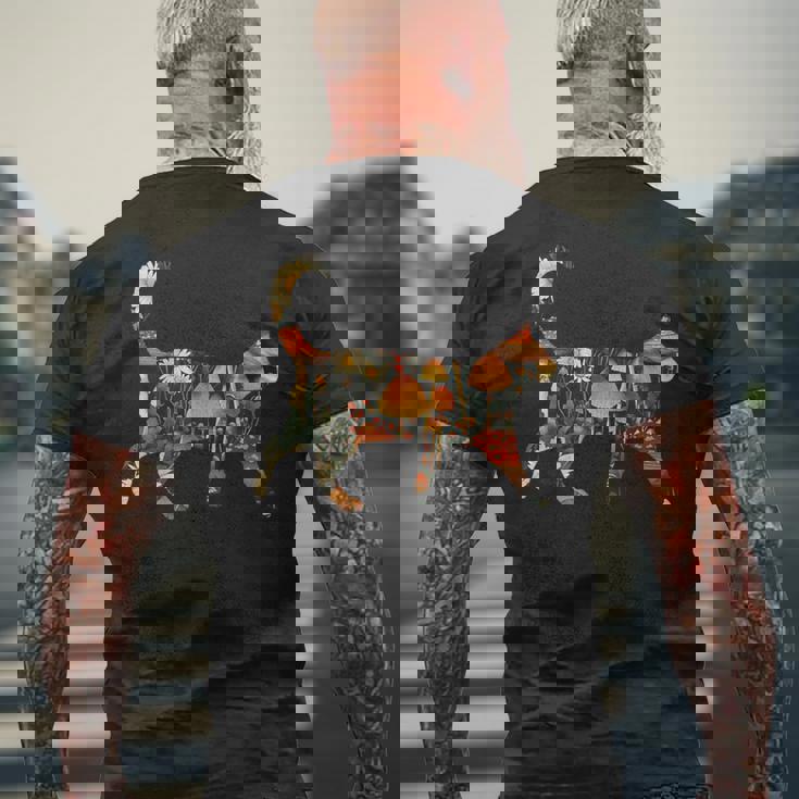 ヴィンテージ・シルエット きのこ草原 コタゴラス・キャット メンズTシャツ バックプリント 高齢者への贈り物