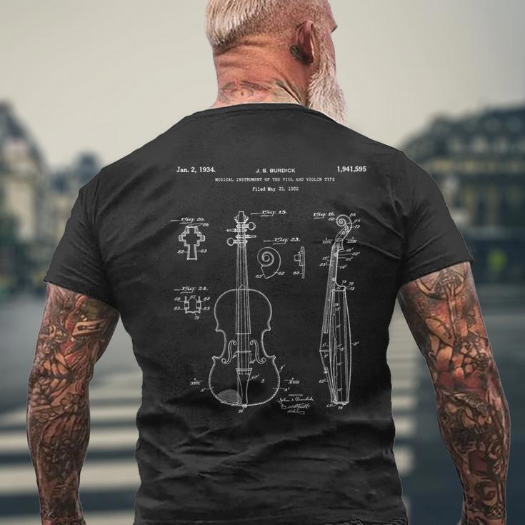 ヴィンテージ特許プリント 1932 バイオリン奏者 ミュージシャンギフト メンズTシャツ バックプリント 高齢者への贈り物