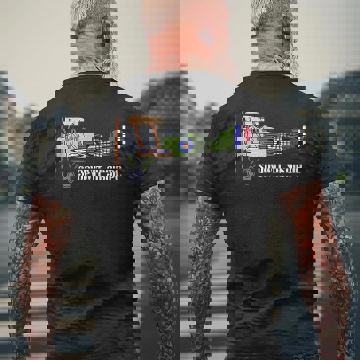 ヴィンテージ複葉機第一次世界大戦イギリス空軍ソッピーススナイプ メンズTシャツ バックプリント 高齢者への贈り物