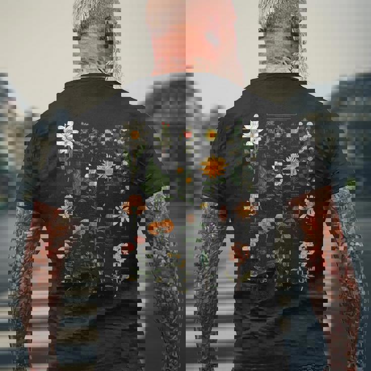 ヴィンテージ風フラワーボタニカルチャートグラフィックtシャツ メンズTシャツ バックプリント 高齢者への贈り物