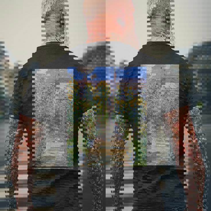 ヴェトゥイユの画家の庭／クロード・モネ（ビッグプリント）【世界の名画】Claude Monet 美術館アート 油絵 メンズTシャツ バックプリント 高齢者への贈り物