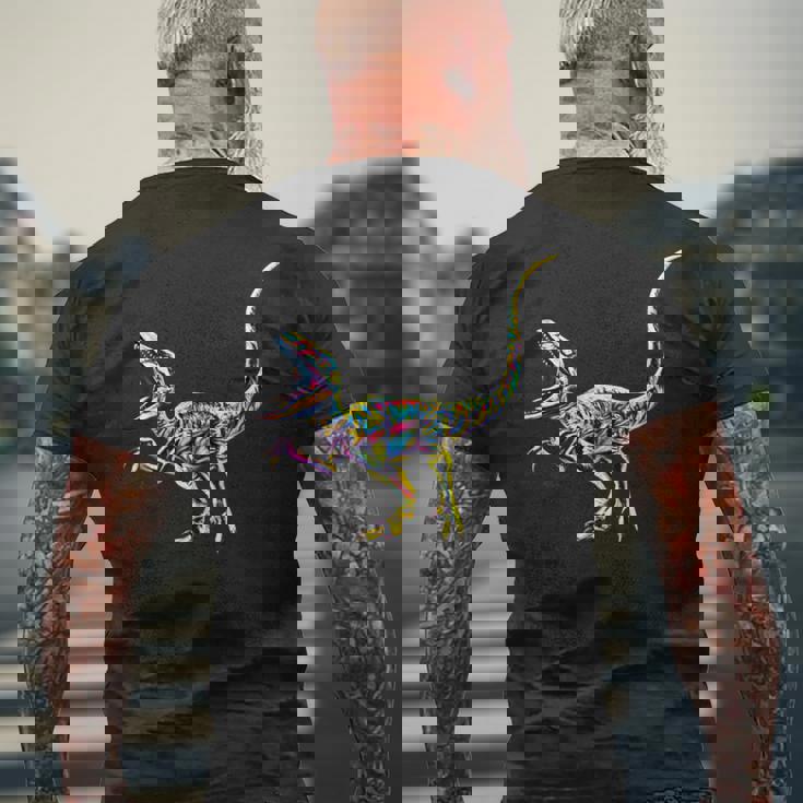 ヴェロキラプトル 肉食恐竜 恐竜 ディノサワ メンズTシャツ バックプリント 高齢者への贈り物