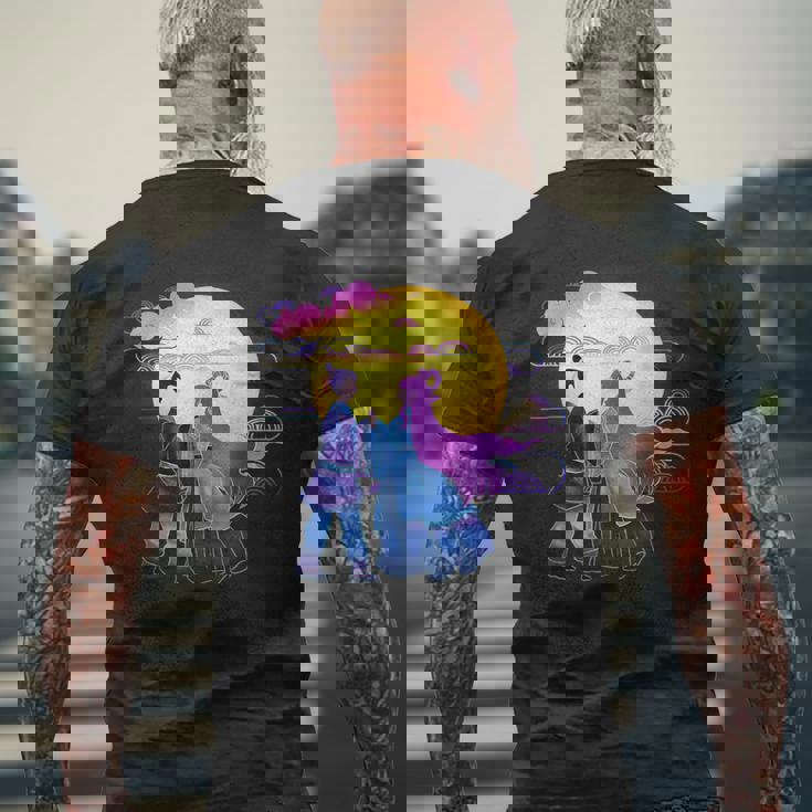 七夕ジャパン I 七夕 ギフトと日本語 メンズTシャツ バックプリント 高齢者への贈り物