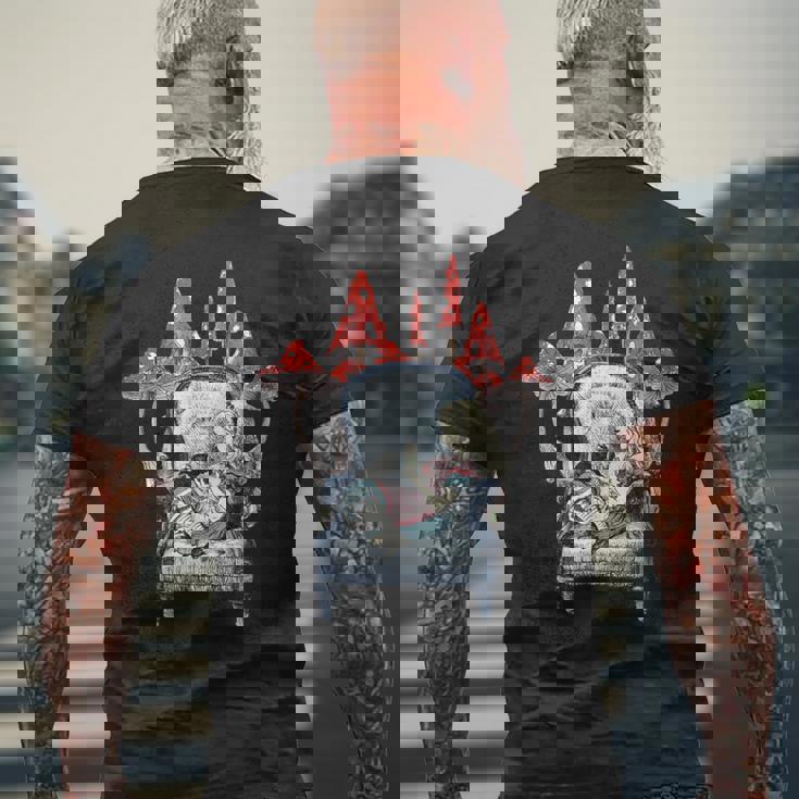 不思議の国のアリス アリスマッシュルーム メンズTシャツ バックプリント 高齢者への贈り物