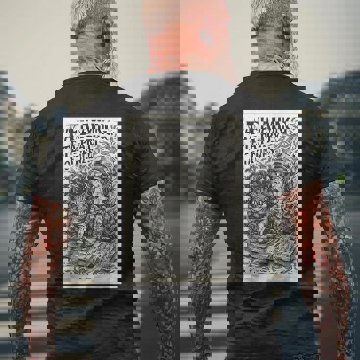 不思議の国のアリス いかれ帽子屋 マッドハッター A Flaming Tea-Party Of Tunes メンズTシャツ バックプリント 高齢者への贈り物