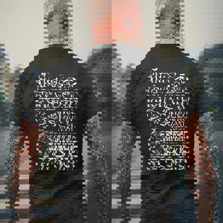 不思議の国の美しいアリス「How Long Is Forever」の引用 メンズTシャツ バックプリント 高齢者への贈り物