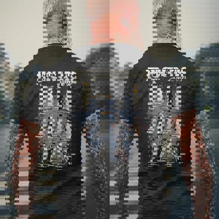 世界のペンギン 海洋生物学 ペンギン好き メンズTシャツ バックプリント 高齢者への贈り物