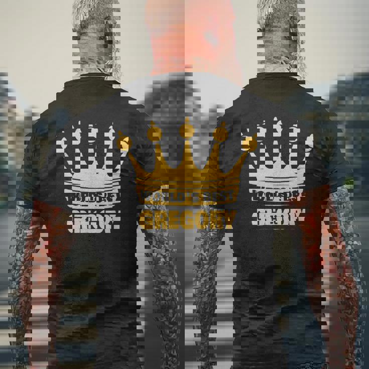 世界一のグレゴリー 面白い名前「グレゴリー」 メンズTシャツ バックプリント 高齢者への贈り物