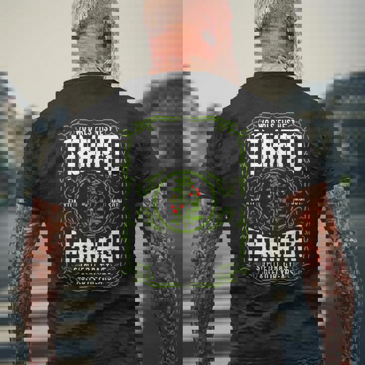 世界最高のトマト農家、面白いトマトガーデニング メンズTシャツ バックプリント 高齢者への贈り物