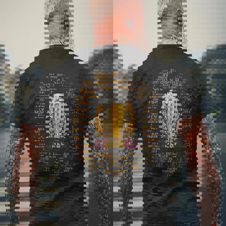 世界言語のビールおかしいビール愛好家の贈り物 メンズTシャツ バックプリント 高齢者への贈り物