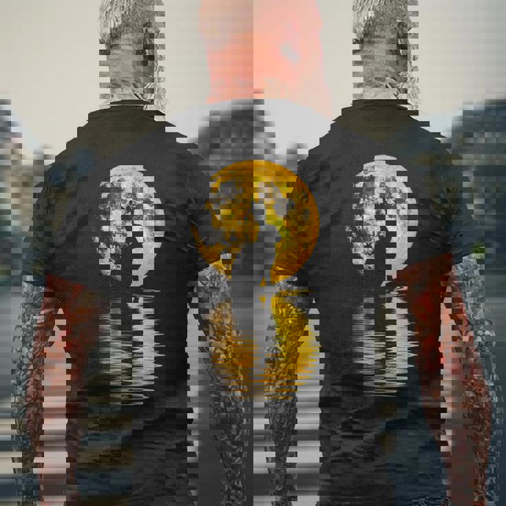 中秋節月 うさぎ シルエット 月餅 恋人 メンズTシャツ バックプリント 高齢者への贈り物