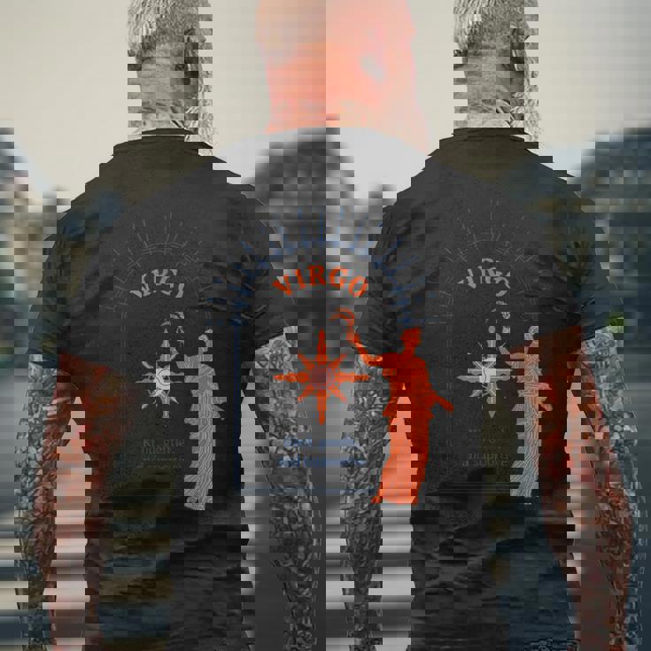 乙女座 星座 9月 8月 誕生日 グラフィックアート 乙女座サイン メンズTシャツ バックプリント 高齢者への贈り物