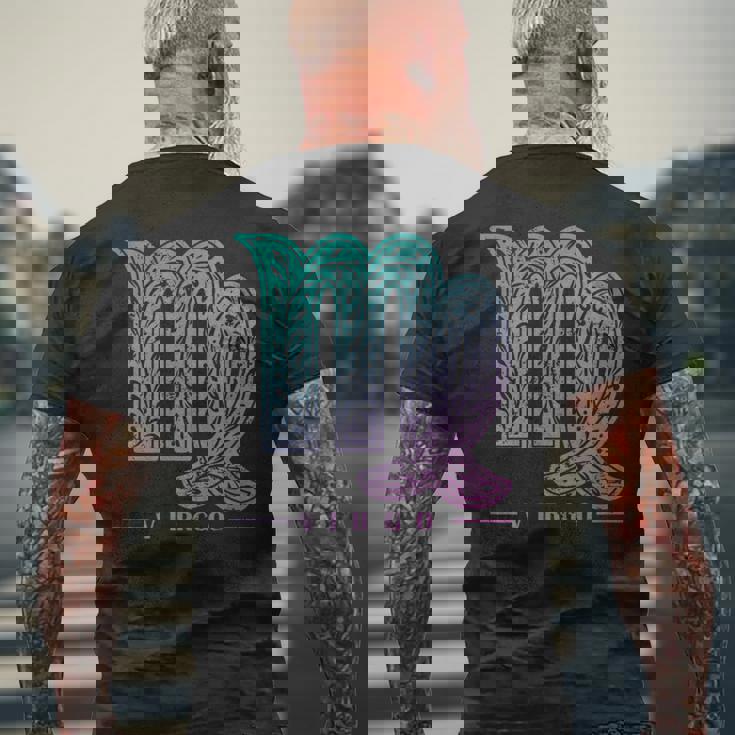 乙女座 星座 観賞用 ヴィンテージ メンズTシャツ バックプリント 高齢者への贈り物