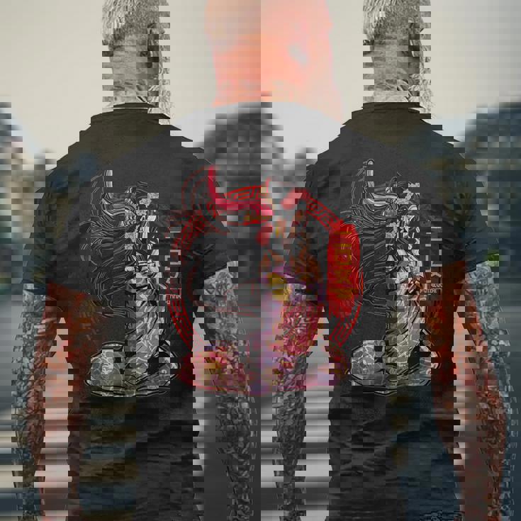 二口恩納怪獣妖怪 古代日本神話 神々 メンズTシャツ バックプリント 高齢者への贈り物