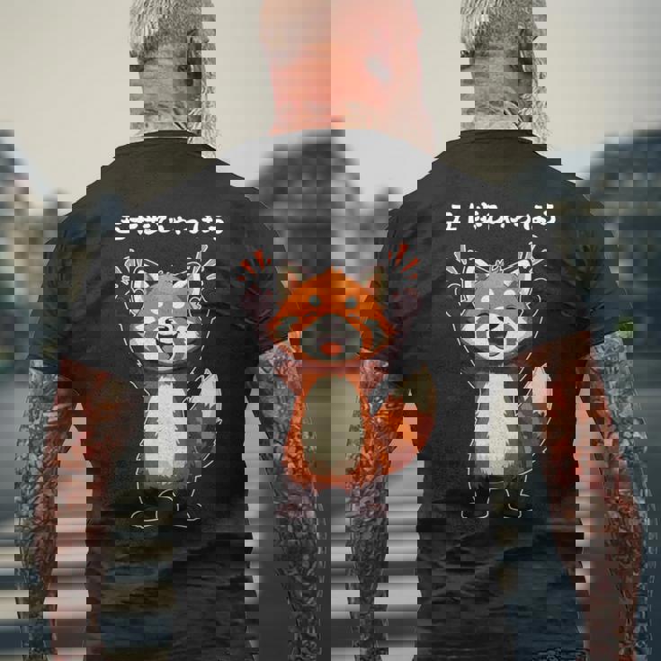 五十歩ひゃっほう レッサーパンダ ネタ ことわざ ことわざのもじり ジョーク ギャグ ダジャレ ツッコミ おもしろ メン 長袖tシャツ メンズTシャツ バックプリント 高齢者への贈り物