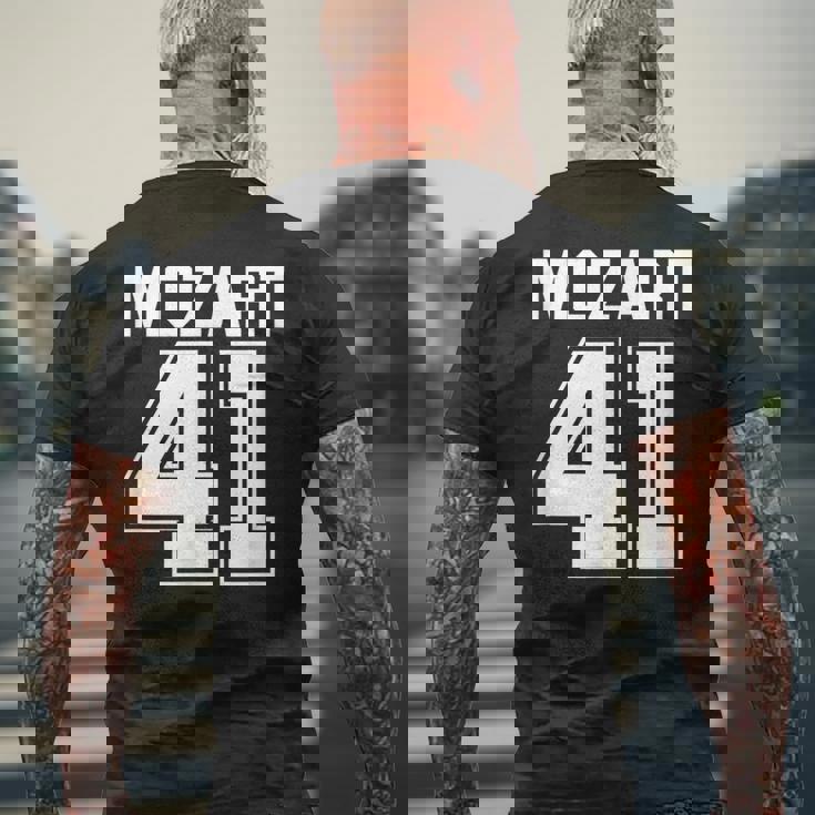 交響曲 作曲家 モーツァルト 41 交響曲 メンズTシャツ バックプリント 高齢者への贈り物