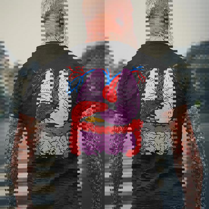 人体の解剖学 メンズTシャツ バックプリント 高齢者への贈り物