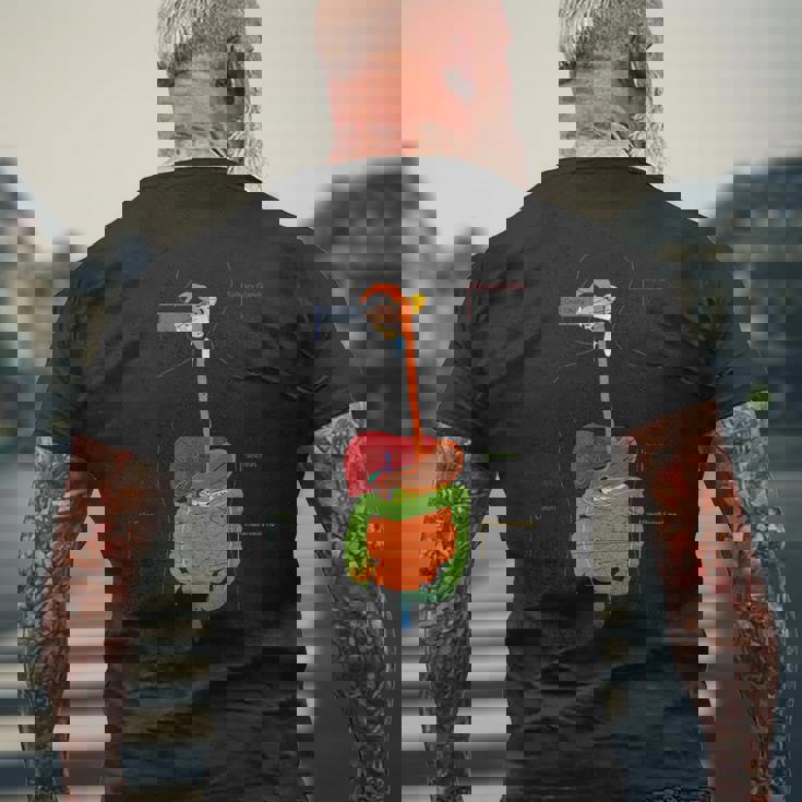 人体消化器系消化管の解剖学 メンズTシャツ バックプリント 高齢者への贈り物