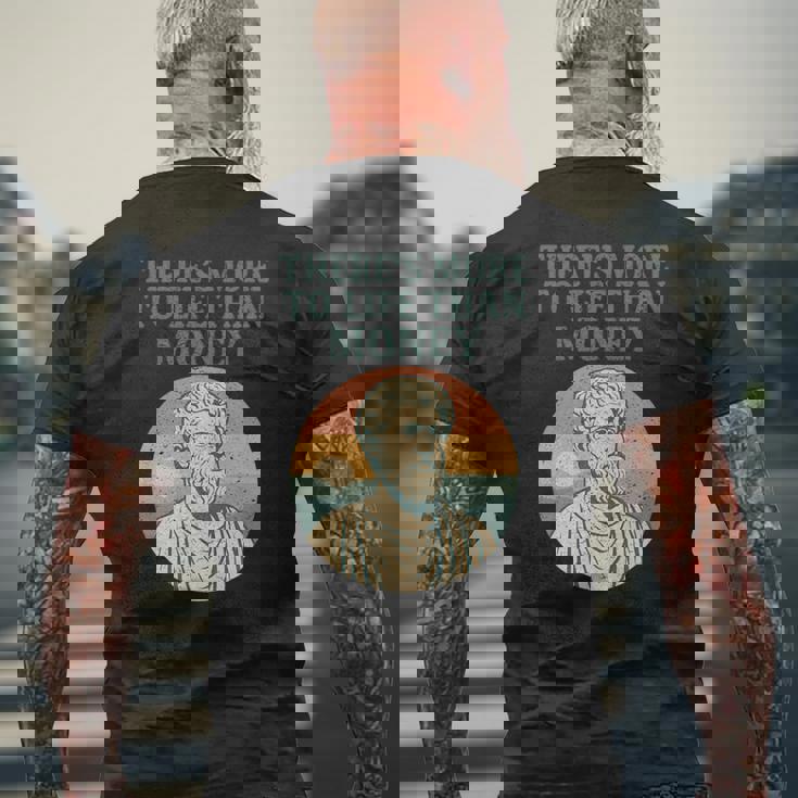 人生にはお金以上のものがあります 哲学者古代 長袖tシャツ メンズTシャツ バックプリント 高齢者への贈り物