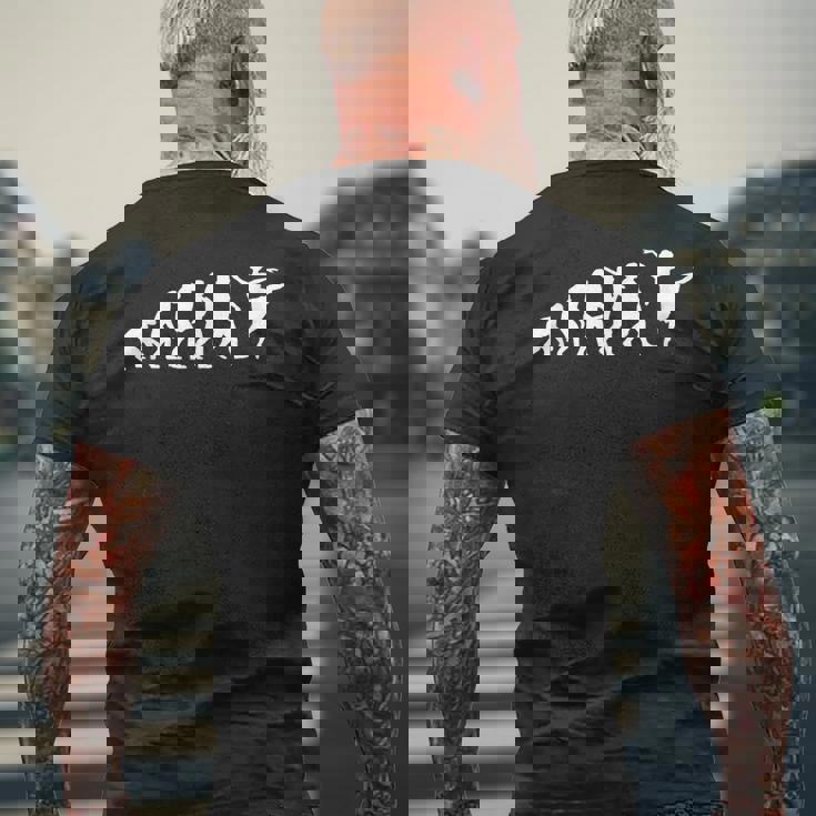 人類の進化 バレリーナ クラシックバレエ モダンバレエ 趣味 バレエ教室 バレエ音楽 エボリューション バレエ メンズTシャツ バックプリント 高齢者への贈り物