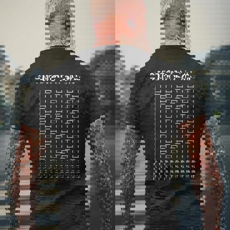 今日何食べようかなー あみだくじの面白ネタ から揚げ あみだくじ ギャグ ジョーク から揚げ好き おもしろ メンズTシャツ バックプリント 高齢者への贈り物