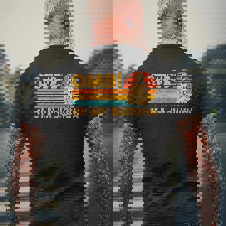 仏教 仏前 レトロ Omb オーマイブッダ メンズTシャツ バックプリント 高齢者への贈り物