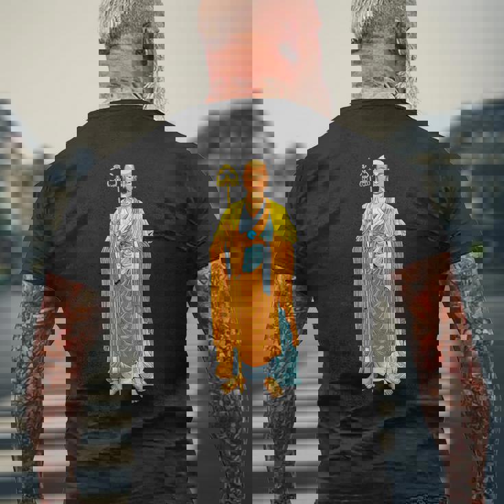 仏教 地蔵菩薩 メンズTシャツ バックプリント 高齢者への贈り物