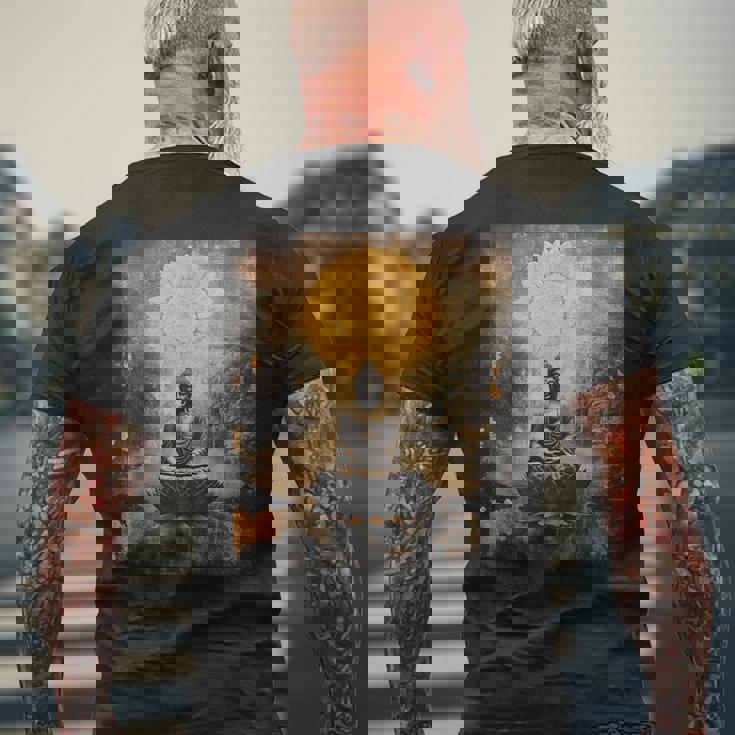 仏陀レトロ メンズTシャツ バックプリント 高齢者への贈り物