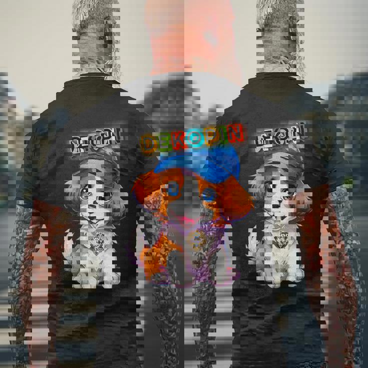 仔犬 野球 Decoy デコピン 愛犬 Kooikerhondje かわいい 人気者 メンズTシャツ バックプリント 高齢者への贈り物