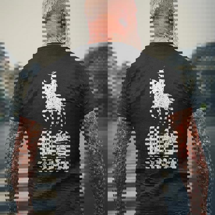 仙台日本 宮城 伊達将軍 日本の漢字土産 メンズTシャツ バックプリント 高齢者への贈り物