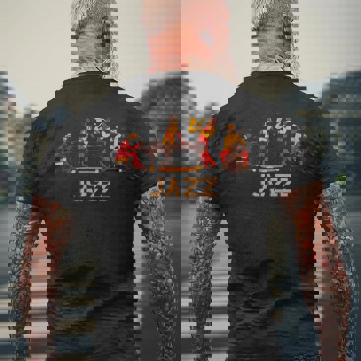 伝説のジャズアーティスト歌手 I Love Jazz メンズTシャツ バックプリント 高齢者への贈り物