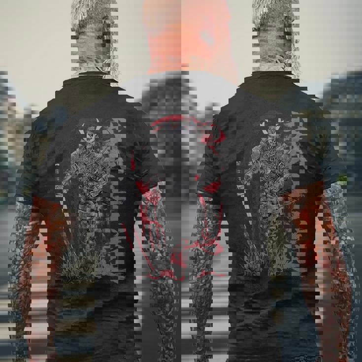 侍 Warrior 武士 メンズTシャツ バックプリント 高齢者への贈り物