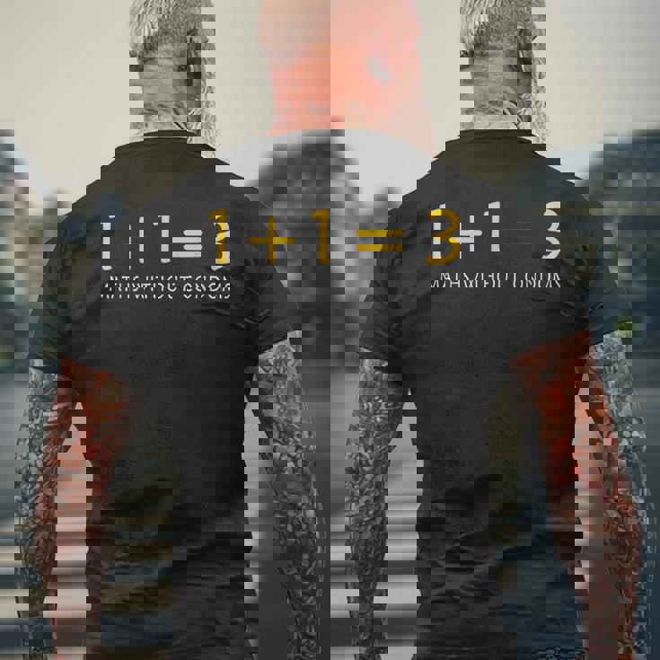 保護なしの数学 面白い楽しい メンズTシャツ バックプリント 高齢者への贈り物